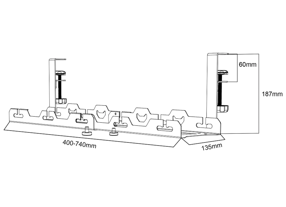 specyfikacja uchwyt na kable clamp pod biurko